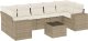 vidaXL 8-częsciowy zestaw mebli ogrodowych z poduszkami, beżowy, polirattan 2