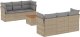 vidaXL 7-częściowy zestaw wypoczynkowy do ogrodu, z poduszkami, beżowy 2