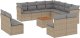 vidaXL 12-częściowy zestaw mebli ogrodowych z poduszkami, beżowy, polirattan 2