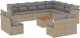 vidaXL 13-częściowy zestaw mebli ogrodowych z poduszkami, beżowy, polirattan 2