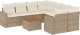 vidaXL 9-częsciowy zestaw mebli ogrodowych z poduszkami, beżowy, polirattan 2