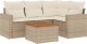 vidaXL 5-częsciowy zestaw mebli ogrodowych z poduszkami, beżowy, polirattan 2