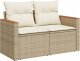 vidaXL 11-częsciowy zestaw mebli ogrodowych z poduszkami, beżowy, polirattan 8