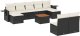 vidaXL 10-częściowy zestaw wypoczynkowy do ogrodu, poduszki czarny rattan PE 2