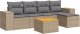 vidaXL 6-częsciowy zestaw mebli ogrodowych z poduszkami, beżowy, polirattan 2