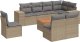 vidaXL 9-częściowy zestaw mebli ogrodowych z poduszkami, beżowy, polirattan 1
