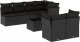vidaXL 8-częściowy zestaw wypoczynkowy do ogrodu, z poduszkami, czarny 2