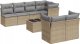 vidaXL 8-częściowy zestaw mebli ogrodowych z poduszkami, beżowy, polirattan 2