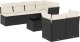 vidaXL 8-częściowy zestaw wypoczynkowy do ogrodu, z poduszkami, czarny 2