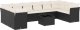 vidaXL 11-częściowy zestaw wypoczynkowy do ogrodu, poduszki czarny rattan PE 2