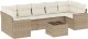 vidaXL 8-częściowy zestaw mebli ogrodowych z poduszkami, beżowy, polirattan 2