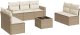 vidaXL 8-częściowy zestaw mebli ogrodowych z poduszkami, beżowy, polirattan 2