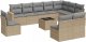 vidaXL 11-częściowy zestaw mebli ogrodowych z poduszkami, beżowy, polirattan 2
