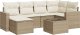 vidaXL 7-częściowy zestaw wypoczynkowy do ogrodu, z poduszkami, beżowy 2