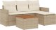vidaXL 5-częsciowy zestaw mebli ogrodowych z poduszkami, beżowy, polirattan 2