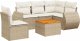 vidaXL 6-częsciowy zestaw mebli ogrodowych z poduszkami, beżowy, polirattan 2