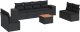 vidaXL 9-częściowy zestaw wypoczynkowy do ogrodu, z poduszkami, czarny 2