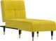 vidaXL Szezlong, żółty, tapicerowany aksamitem 2