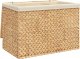 vidaXL Kosz na pranie z 3 przegrodami, 75x42,5x52 cm, hiacynt wodny Lumarko! 1
