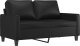 vidaXL 2-osobowa sofa, czarna, 120 cm, sztuczna skóra 2