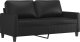 vidaXL 2-osobowa sofa, czarna, 140 cm, sztuczna skóra 2