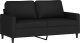 vidaXL Sofa 2-osobowa, czarna, 140 cm, tapicerowana aksamitem 2