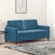 vidaXL Sofa 2-osobowa, niebieski, 140 cm, tapicerowana aksamitem 1