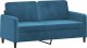 vidaXL Sofa 2-osobowa, niebieski, 140 cm, tapicerowana aksamitem 2