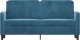 vidaXL Sofa 2-osobowa, niebieski, 140 cm, tapicerowana aksamitem 3