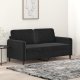 vidaXL Sofa 2-osobowa, czarna, 140 cm, tapicerowana aksamitem 1