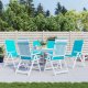 vidaXL Poduszki na krzesła ogrodowe, 6 szt., turkusowe, tkanina 1