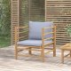 vidaXL Sofa ogrodowa z jasnoszarymi poduszkami, bambusowa 1