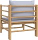 vidaXL Sofa ogrodowa z jasnoszarymi poduszkami, bambusowa 5