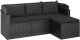vidaXL 3-os. sofa ogrodowa z daszkiem i podnóżkiem, polirattan, czarna 6