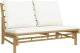 vidaXL 2-cz. zestaw mebli do ogrodu, kremowe poduszki, bambus 4