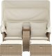 vidaXL 2-osobowa sofa ogrodowa z zadaszeniem i stołkami, beżowa, rattan PE 3