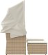 vidaXL 2-osobowa sofa ogrodowa z zadaszeniem i stołkami, beżowa, rattan PE 4