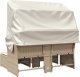 vidaXL 2-osobowa sofa ogrodowa z zadaszeniem i stołkami, beżowa, rattan PE 5