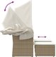 vidaXL 2-osobowa sofa ogrodowa z zadaszeniem i stołkami, beżowa, rattan PE 6