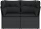 vidaXL Sofa ogrodowa z poduszkami, 2-osobowa, czarna, polirattan 3