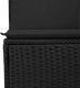 vidaXL Sofa ogrodowa z poduszkami, 2-osobowa, czarna, polirattan 6