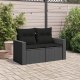 vidaXL Sofa ogrodowa z poduszkami, 2-osobowa, czarna, polirattan 2
