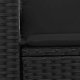 vidaXL Sofa ogrodowa z poduszkami, 2-osobowa, czarna, polirattan 6