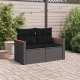 vidaXL Sofa ogrodowa z poduszkami, 2-osobowa, czarna, polirattan 2