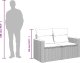vidaXL Sofa ogrodowa z poduszkami, 2-osobowa, czarna, polirattan 7