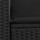 vidaXL Sofa ogrodowa z poduszkami, 2-osobowa, czarna, polirattan 11