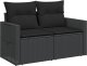 vidaXL Sofa ogrodowa z poduszkami, 2-osobowa, czarna, polirattan 4