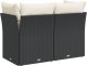 vidaXL Sofa ogrodowa z poduszkami, 2-osobowa, czarna, polirattan 5