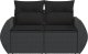 vidaXL Sofa ogrodowa z poduszkami, 2-osobowa, czarna, polirattan 4