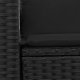 vidaXL Sofa ogrodowa z poduszkami, 2-osobowa, czarna, polirattan 8